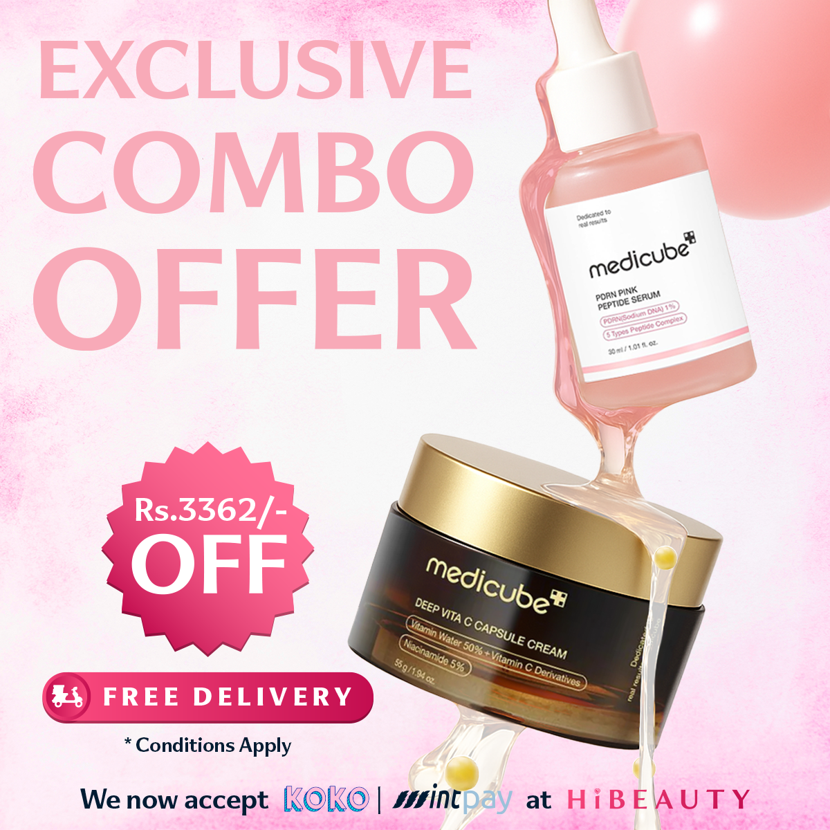 Youthful C & PDRN Power Pair - Medicube Deep Vita C Capsule Cream & medicube PDRN Pink Peptide Serum